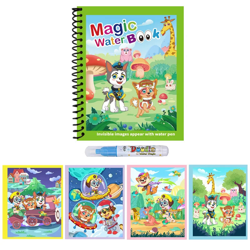 1pc Reusable Water Drawing Book Magic Water Book Mess-Free Magic Painting Pad with Refillable Water Pen Learning  Education Toy