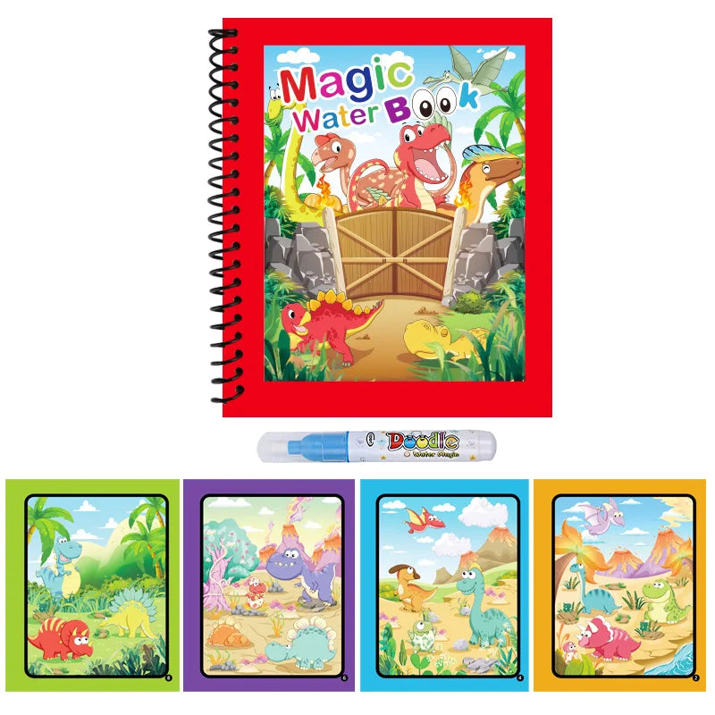 1pc Reusable Water Drawing Book Magic Water Book Mess-Free Magic Painting Pad with Refillable Water Pen Learning  Education Toy